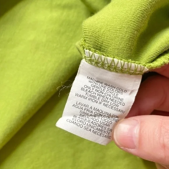 Jones‎ New York Sport Green Cotton V-Neck Short Sleeve Shirt - Picture 3 of 6